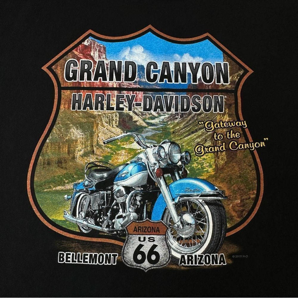 HARLEY-DAVIDSON Motorcycles Black Grand Canyon Tshirt Men’s Size 2XL - Picture 5 of 12